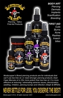 Mudscupper's Piercing Aftercare  Products Poster 11" x 17"